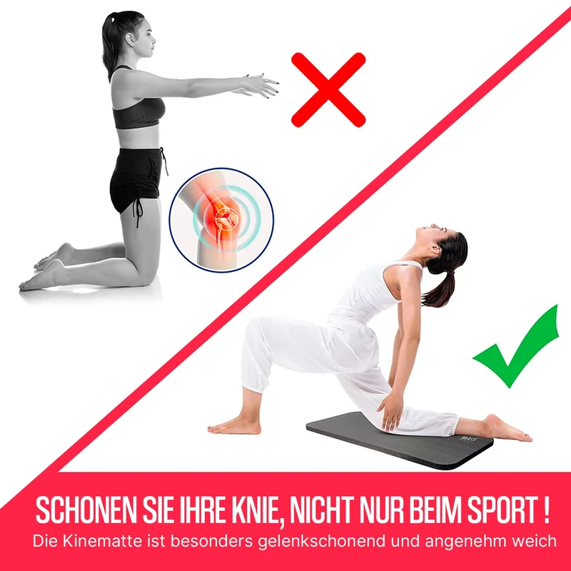 Kniematte (1,5cm Hoch), extra dick und komfortreich, mit Anti-Rutsch-Effekt, elastisch und widerstandsfähig