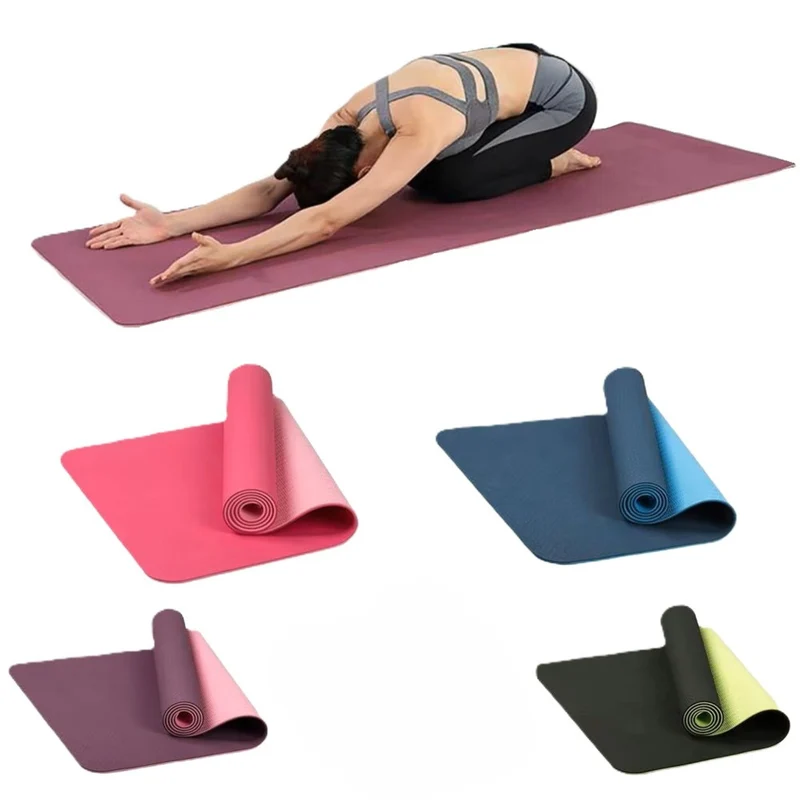 Yoga-Matte mit Tragegurt, 183 x 61 cm rutschfest und strapazierfähig, gelenkschonend