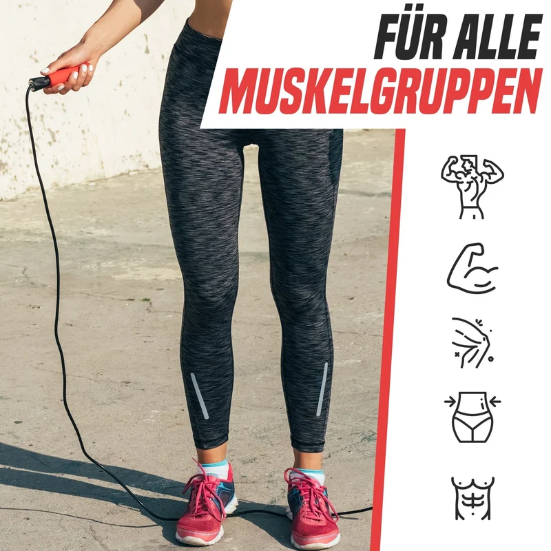 Springseil Schaumstoff, Länge 273cm, verstellbares Springseil, komfortable Griffe