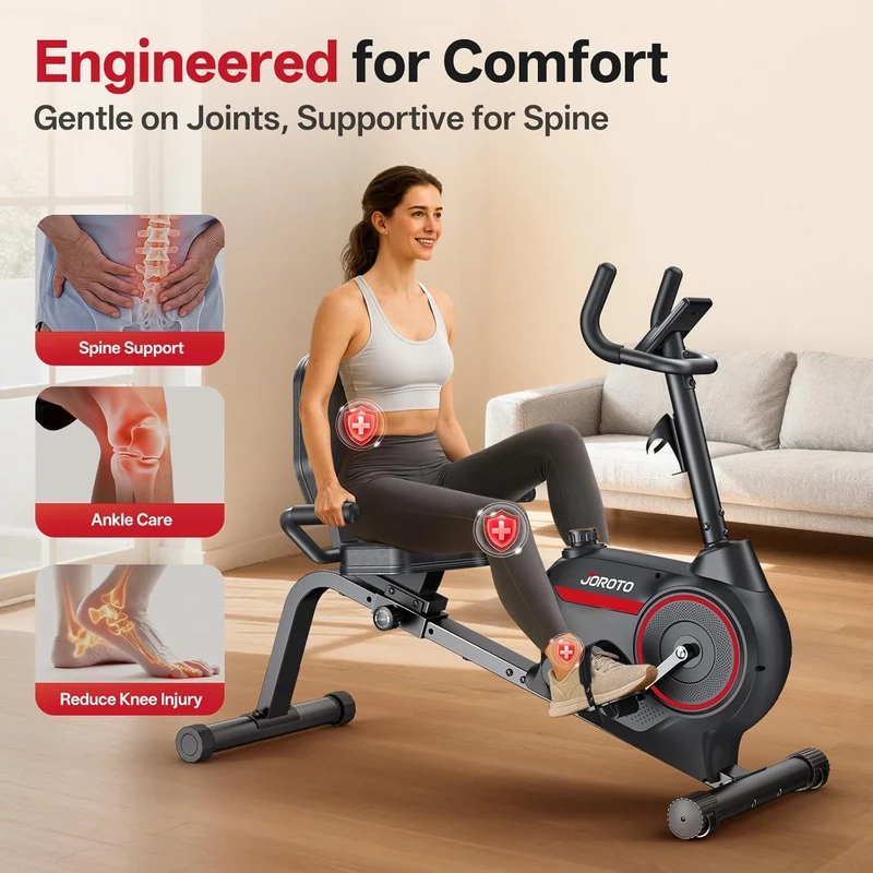 JOROTO JH30 Magnetischer Liege-Heimtrainer mit verstellbarem Sitz & LCD-Monitor