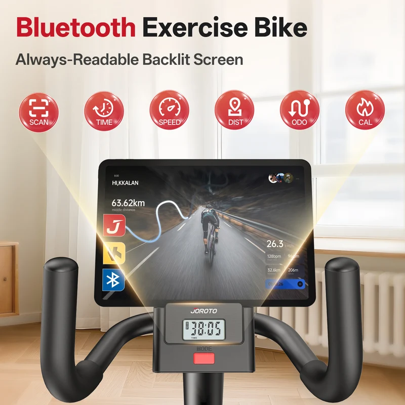 JOROTO JH30PRO Smart Liege-Heimtrainer Hintergrundbeleuchtetes LCD 16-stufiger Magnetwiderstand