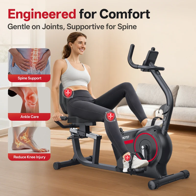 JOROTO JH30PRO Smart Liege-Heimtrainer Hintergrundbeleuchtetes LCD 16-stufiger Magnetwiderstand