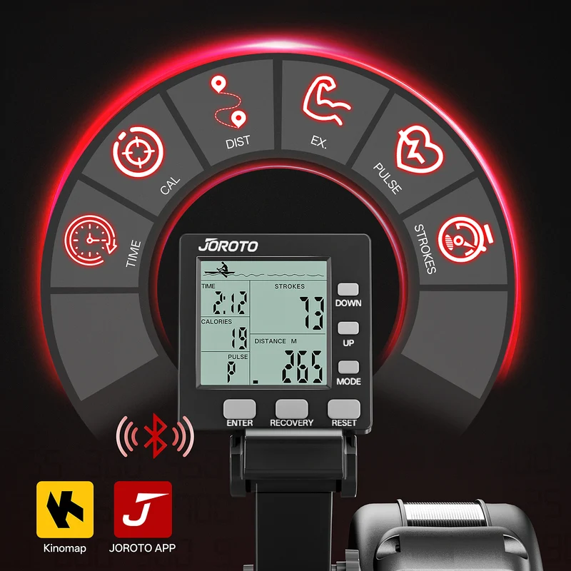 JOROTO MR56 Luftwiderstands-Rudergerät – Rudergerät im Studiostil für Ganzkörpertraining mit LCD & Bluetooth