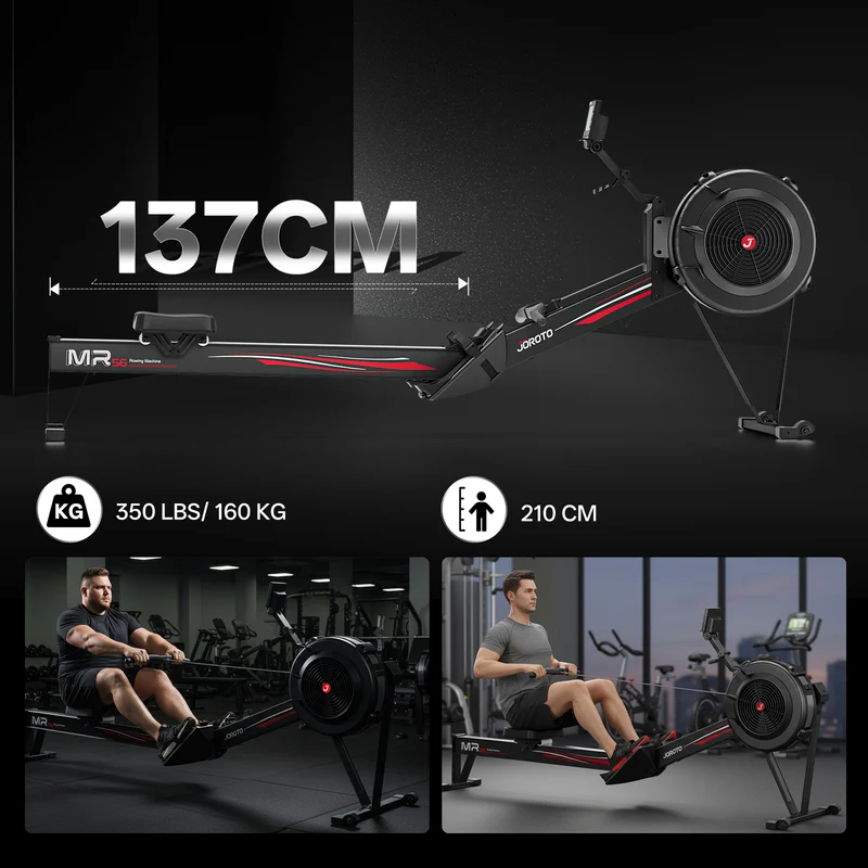 JOROTO MR56 Luftwiderstands-Rudergerät – Rudergerät im Studiostil für Ganzkörpertraining mit LCD & Bluetooth