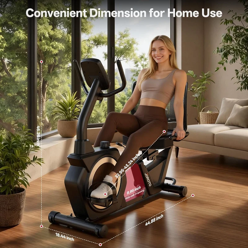 JOROTO JH50 Liege-Ergometer – Magnetwiderstand, 16 Stufen, 180 kg Tragkraft