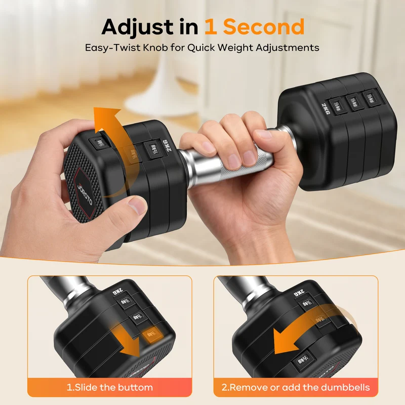 JOROTO KT10 Smart 2–5 kg verstellbares Kurzhantel-Set
