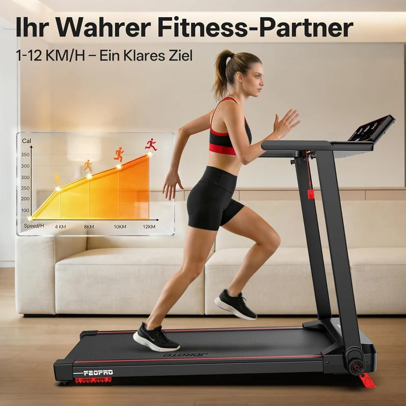 JOROTO F20PRO Klapp-Laufband – 2,5-PS-Leisemotor mit 8 % Steigung, 1–12 km/h & LED-Display