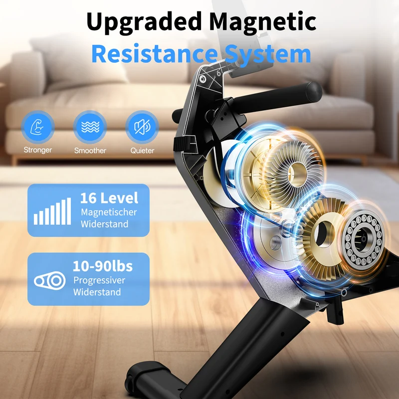 JOROTO MR30 Magnet-Rudergerät – 16-stufiger leiser Widerstand mit App, Doppelschiene & wartungsarmem Design