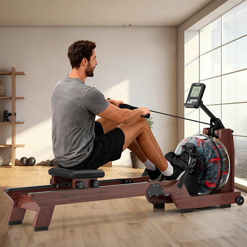 JOROTO MR390 Water Rower – 22L-Vertikaltank & Rudergerät aus massiver Eiche für zu Hause