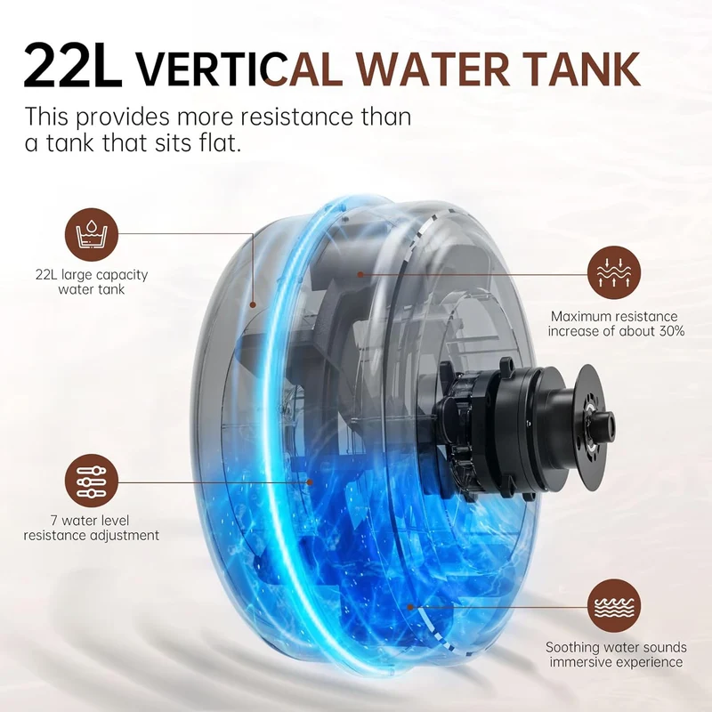 JOROTO MR390 Water Rower – 22L-Vertikaltank & Rudergerät aus massiver Eiche für zu Hause