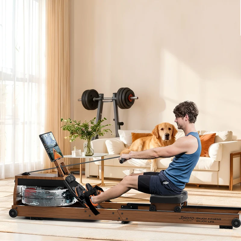 JOROTO MR280PRO Wasser-Rudergerät – FSC-Eiche & klappbar für Zuhause, Wohnung & Cardio
