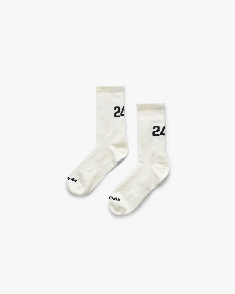 247 Numbers Socks - Flat White