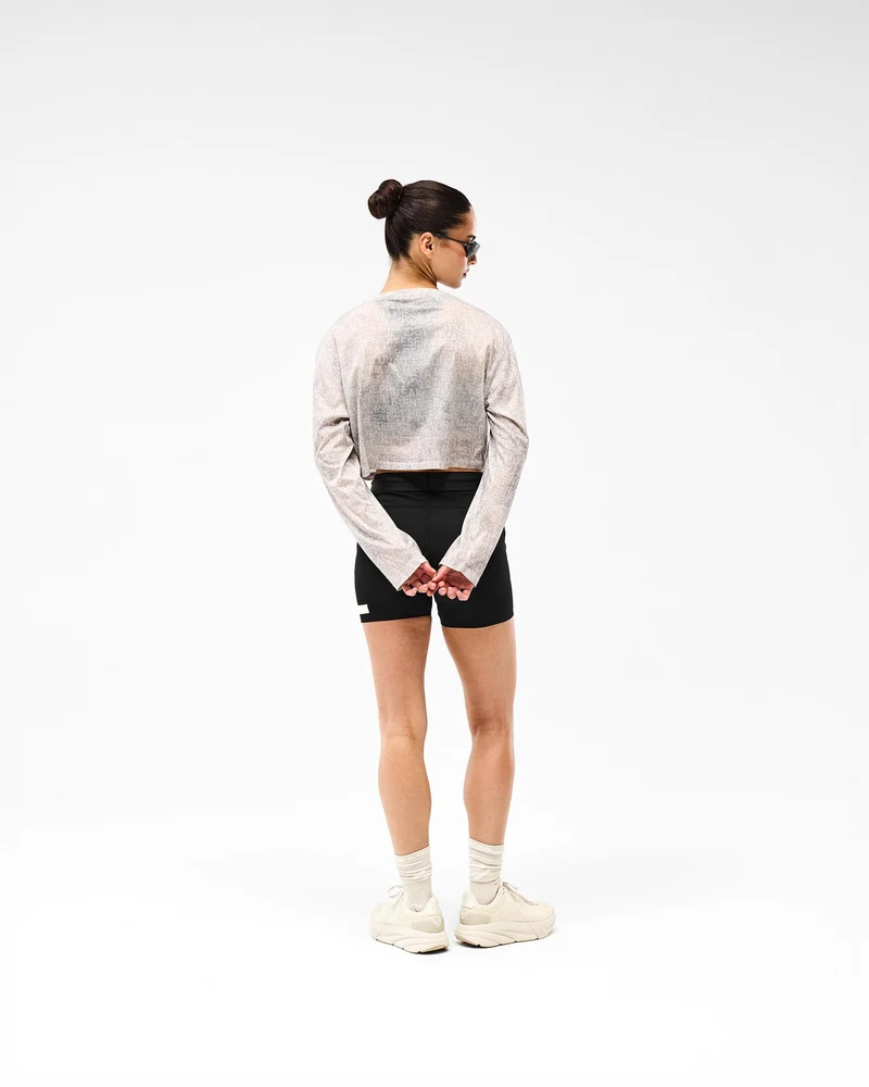 247 Glitch Cropped Training T-Shirt - Grey