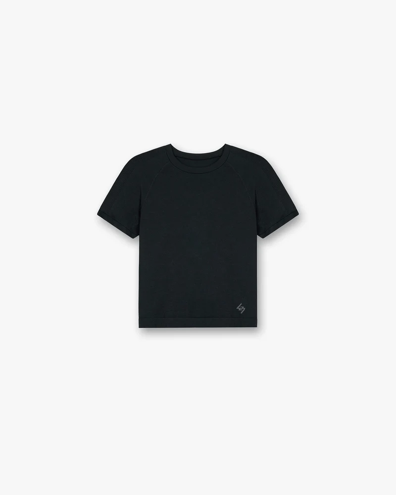 247 Ease Seamless Perforated T-Shirt - Black