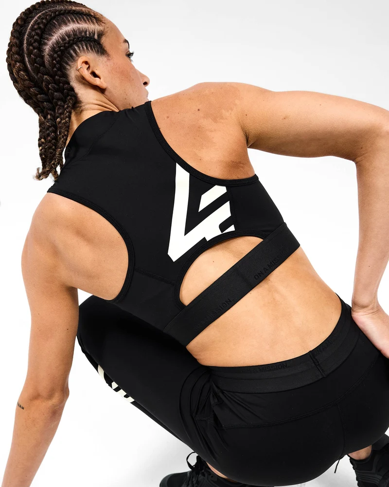 247 Zip Front Performance Crop - Black