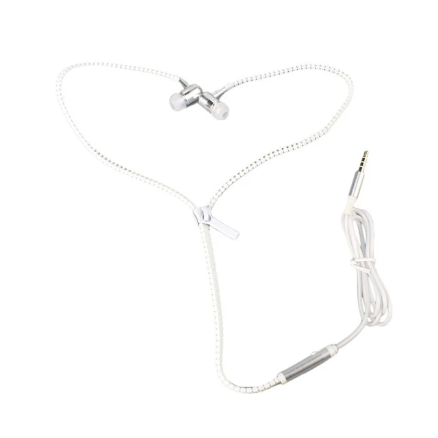 Glow In The Dark Zipper Mic Earphones