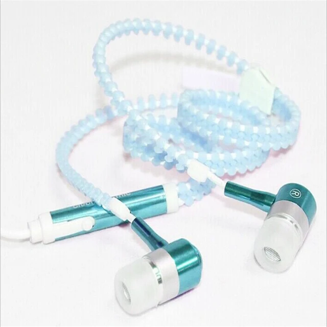 Glow In The Dark Zipper Mic Earphones