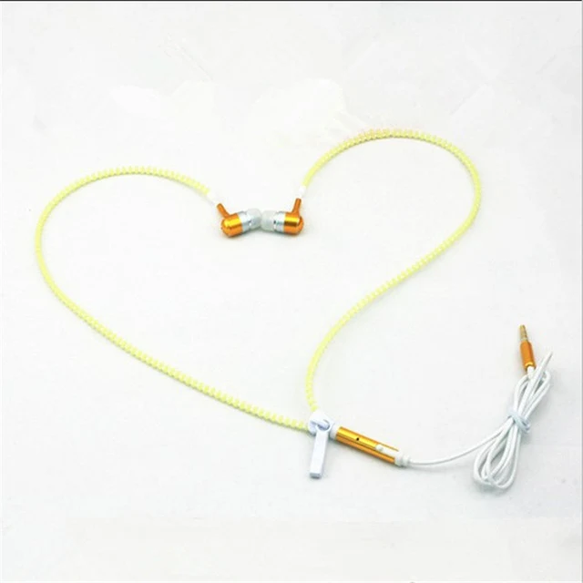 Glow In The Dark Zipper Mic Earphones