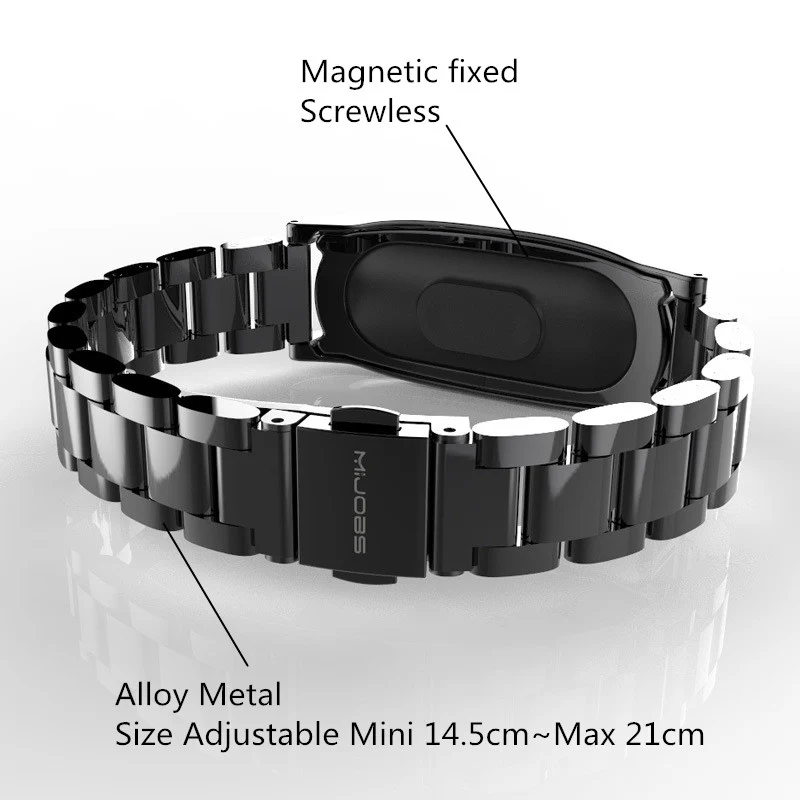 Removable Silver Link Strap Wristband