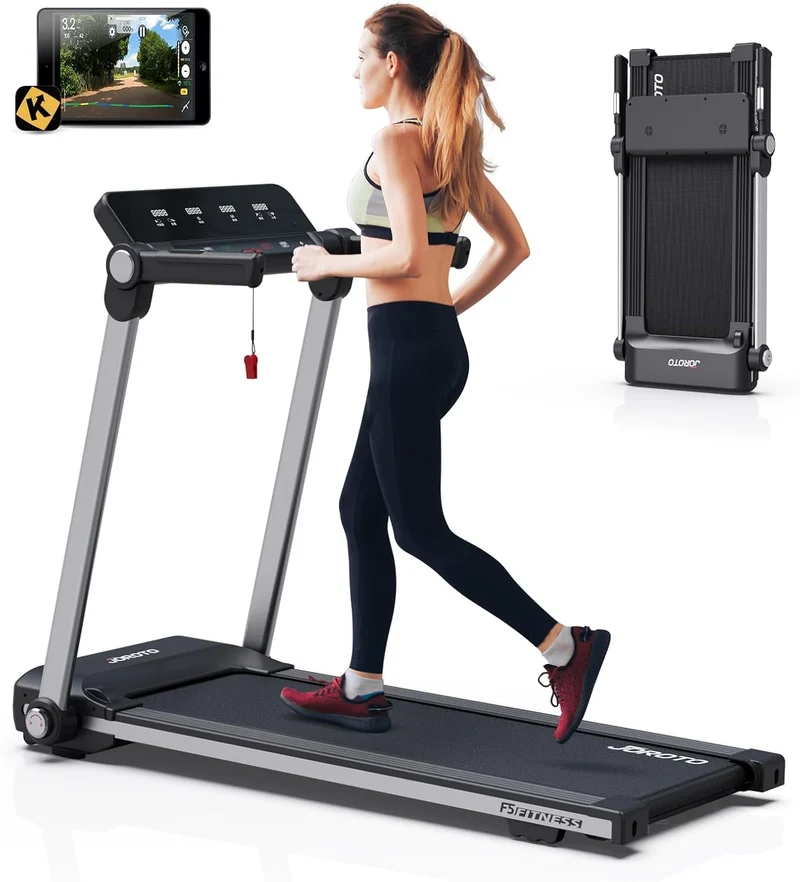 JOROTO Klappbares Laufband für Zuhause – Fitness-Laufband mit App & LED