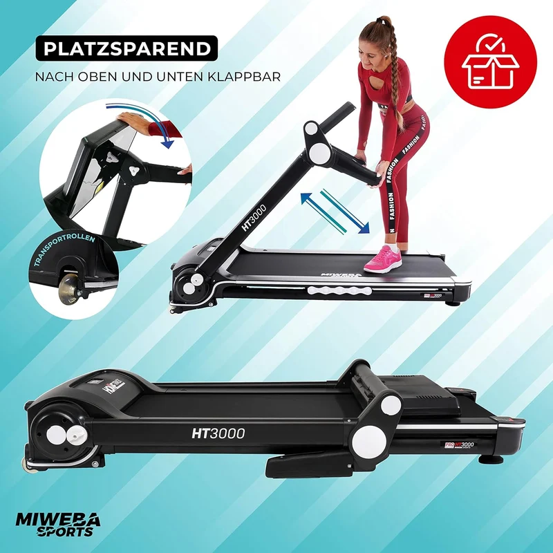 Miweba Sports HT3000 Laufband: 3.5 PS, 10 mph, 15% Steigung, App