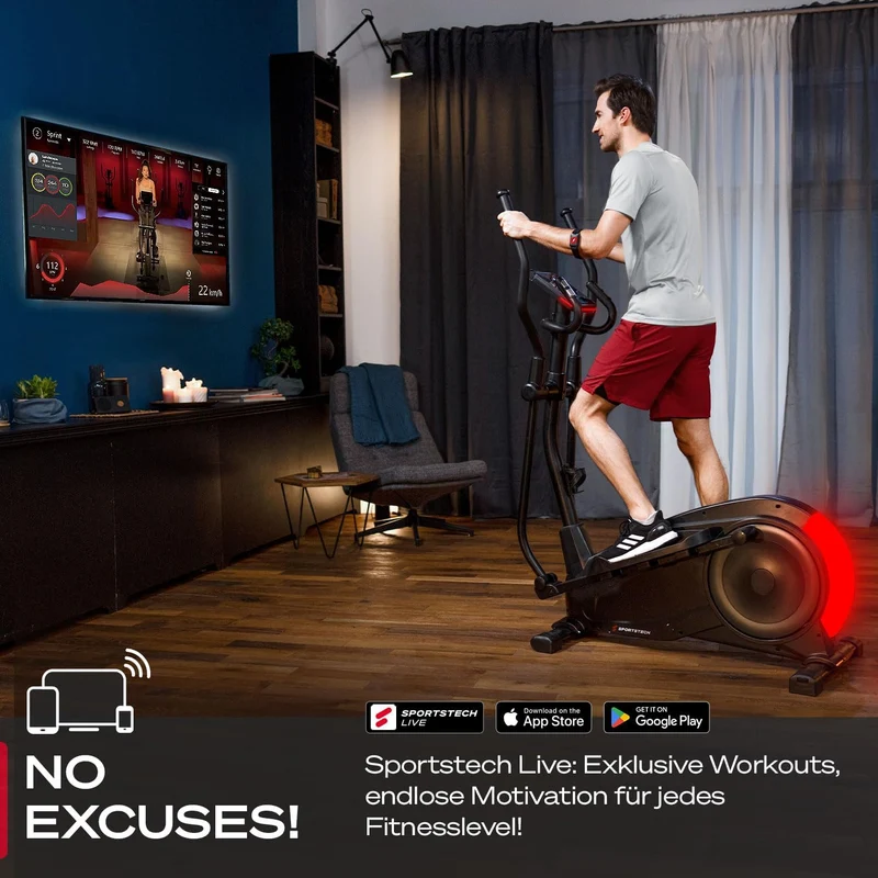 Sportstech CX700: Crosstrainer, 24kg Schwungmasse, App & Bluetooth