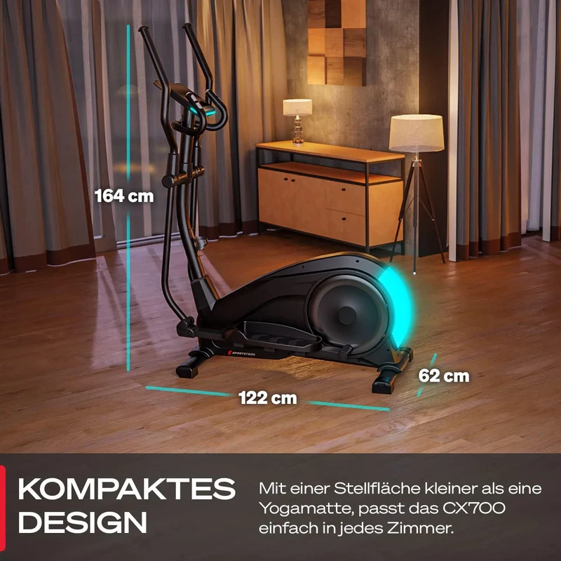 Sportstech CX700: Crosstrainer, 24kg Schwungmasse, App & Bluetooth