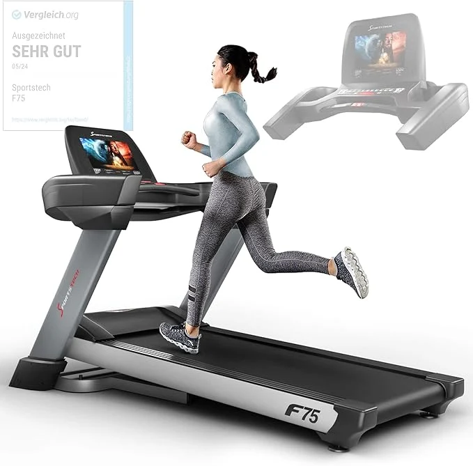 Sportstech F75 Klappbar Profi Laufband mit Android Display, 7PS Leistung