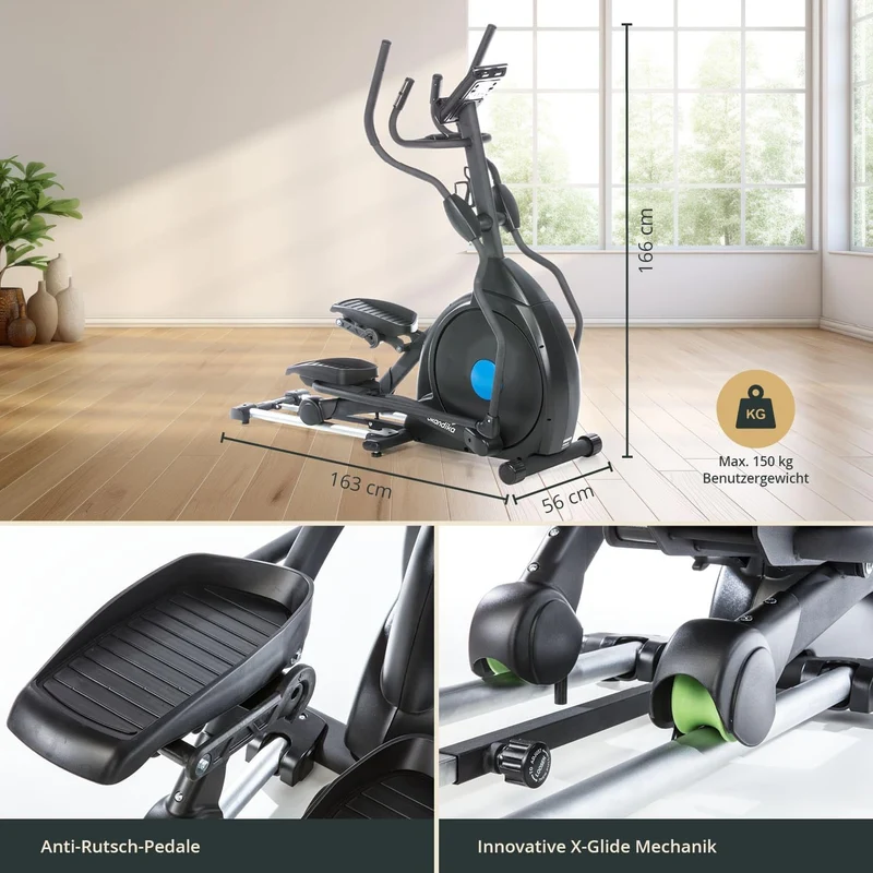 Skandika CardioCross Carbon Champ Elliptical Trainer | 54 lbs Flywheel