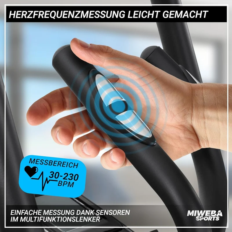 Miweba Sports MC500 Crosstrainer: Leise, 7kg Schwungmasse, LCD Monitor, Heimtrainer