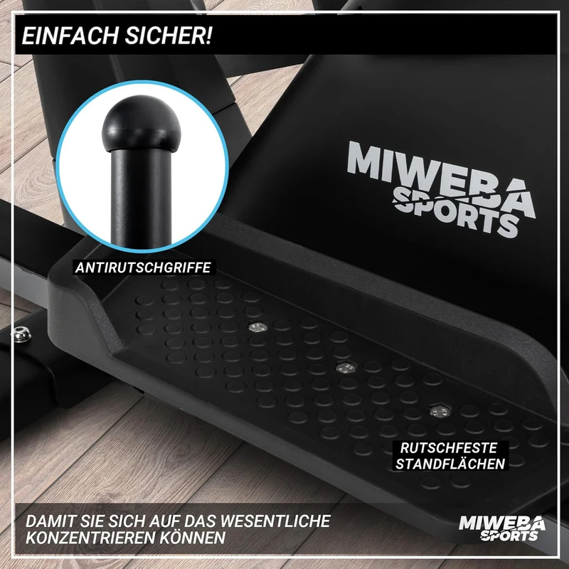 Miweba Sports MC500 Crosstrainer: Leise, 7kg Schwungmasse, LCD Monitor, Heimtrainer