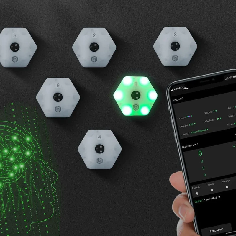 Lubeby Intelligente App-gesteuerte Reaktionslichter für Fitness, Sport und Agilitätstraining