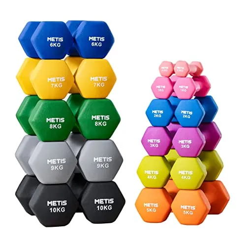 METIS Neopren Hex Hanteln Set: Vielseitige Größen für Ihr Heimtraining