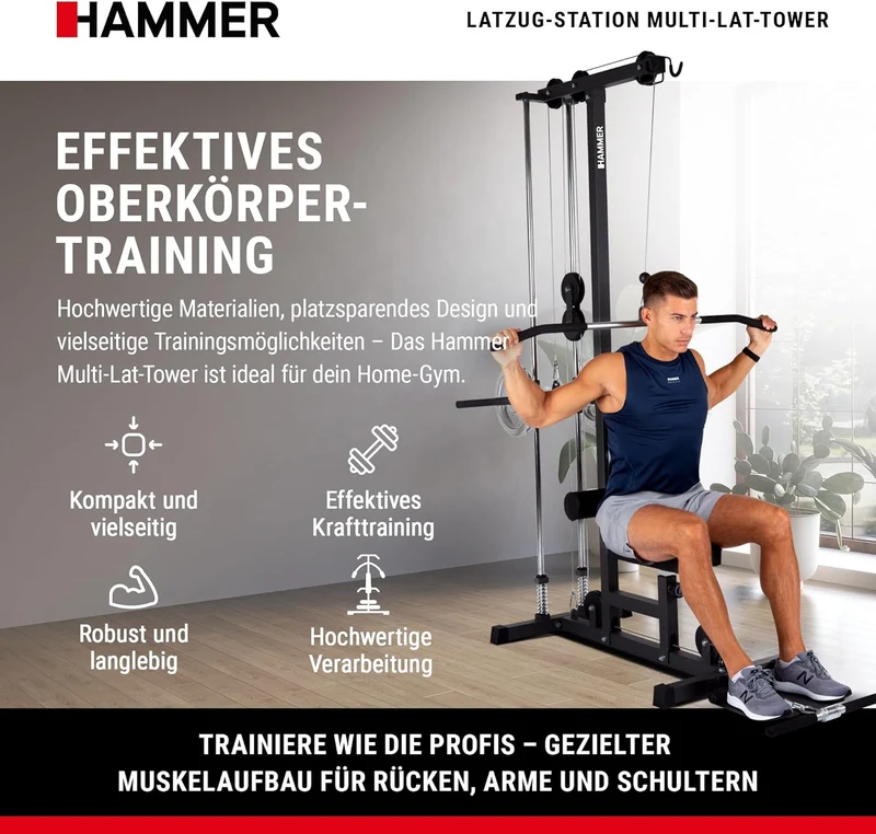 Finnlo Multi Lat Tower Zugstation – Rückentrainer, Armtrainer, Bauchmuskeltrainer