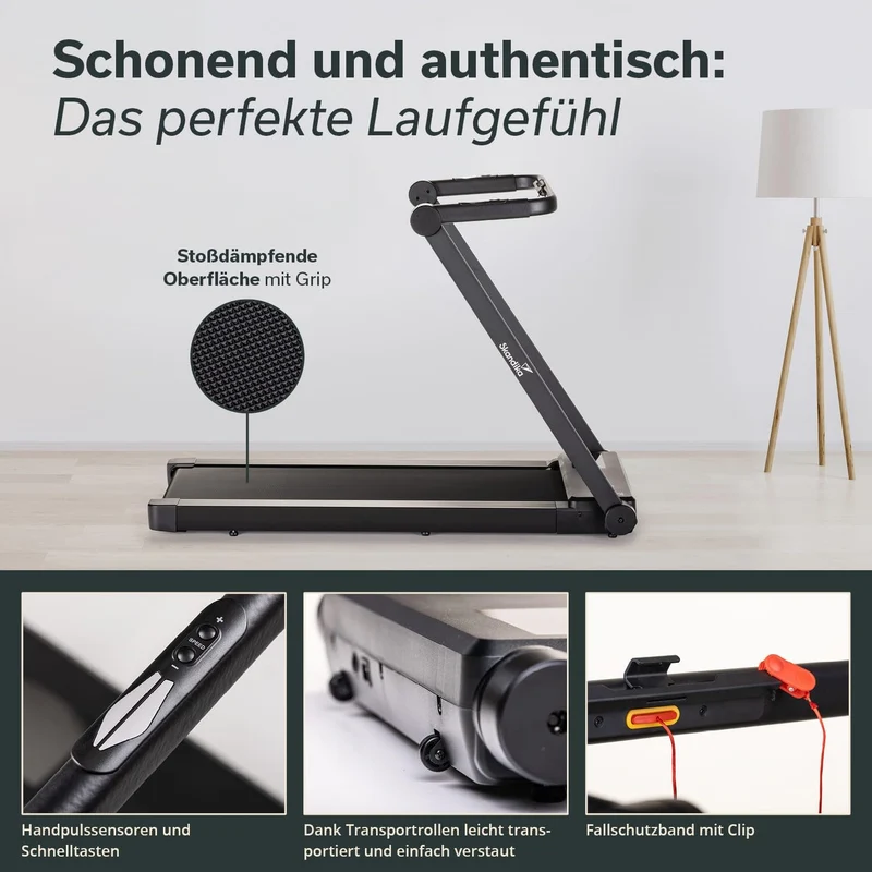 Skandika Nordik Laufband für Zuhause & Büro | Walking Pad mit Steigung