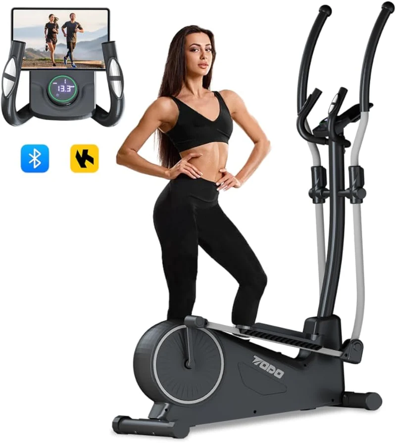 TODO 2-in-1 Heimtrainer Crosstrainer: Leiser Magnetischer Ellipsentrainer mit App