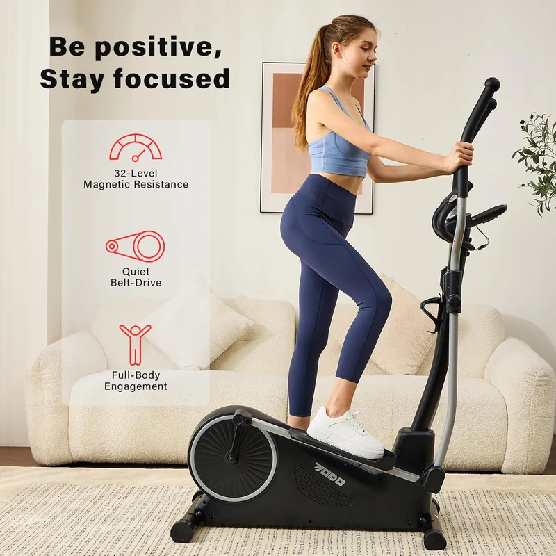 TODO 2-in-1 Heimtrainer Crosstrainer: Leiser Magnetischer Ellipsentrainer mit App