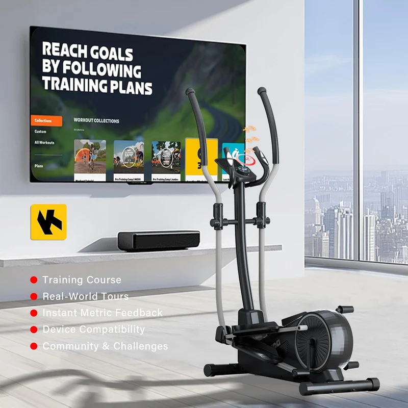 TODO 2-in-1 Heimtrainer Crosstrainer: Leiser Magnetischer Ellipsentrainer mit App