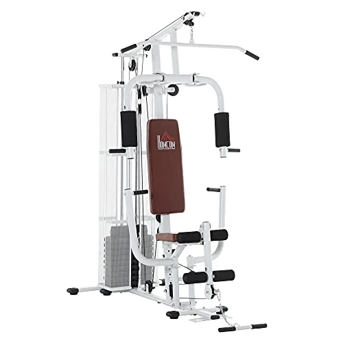 HOMCOM Kraftstation: Multifunktional mit Latzug, Butterfly und 45 kg Gewichten
