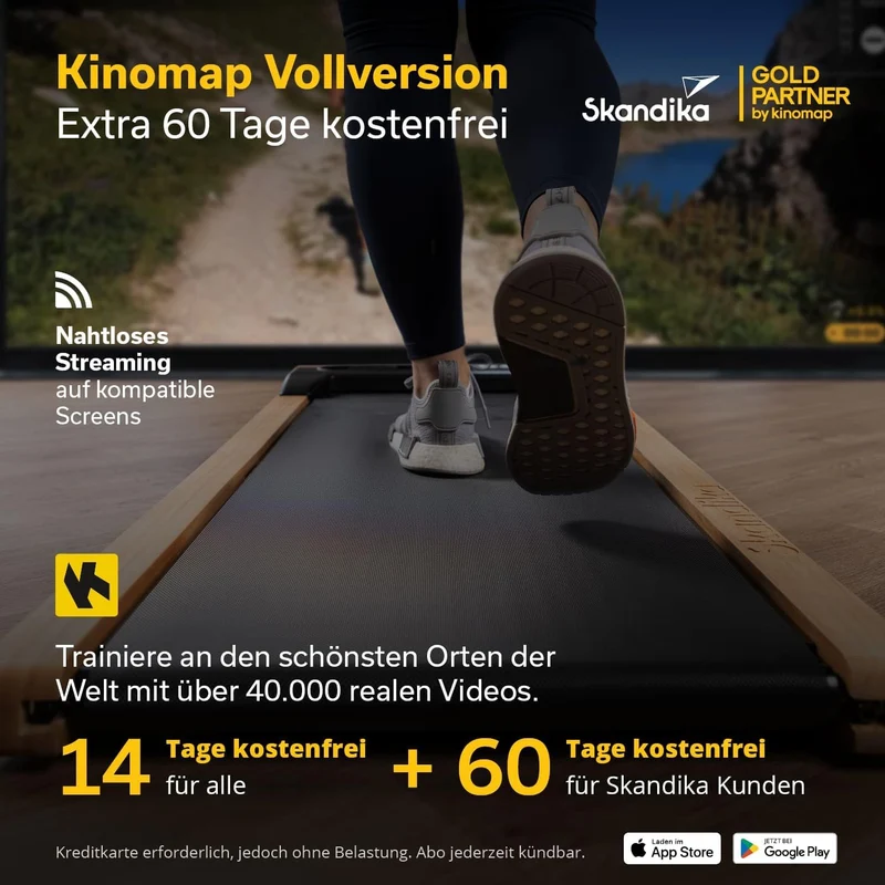 Skandika Nordik Walking Pad: Laufband für Home Fitness & Büro, mit Steigung