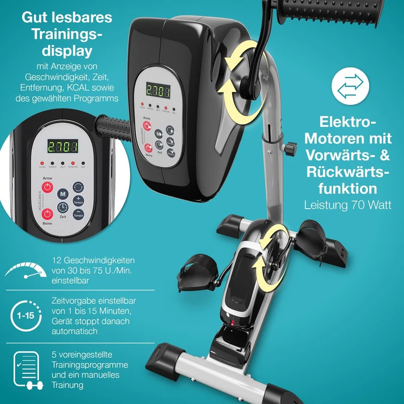 maxVitalis 2-in-1: Arm- und Beintrainer mit Motorunterstützung