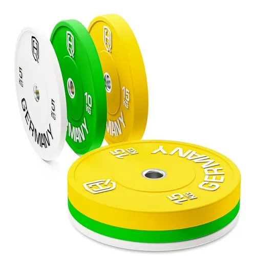 HQ Germany Premium Bumper Plates: 50mm Hantelscheiben Set