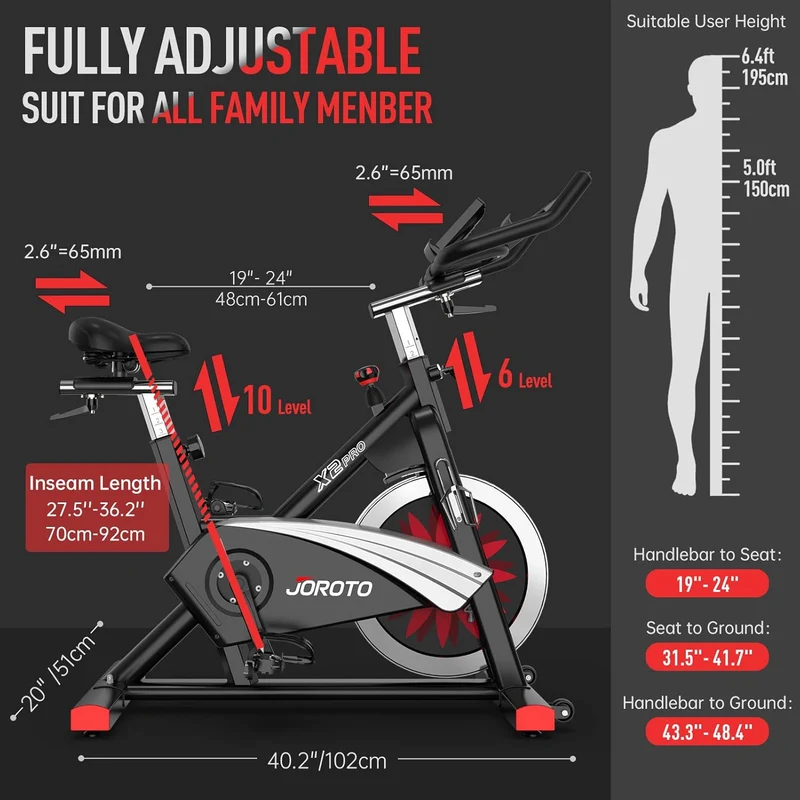 JOROTO X2: Leises Heimtrainer-Ergometer mit LCD-Monitor