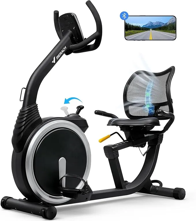 MERACH Recumbent Exercise Bike for Home Cardio Workout with Bluetooth