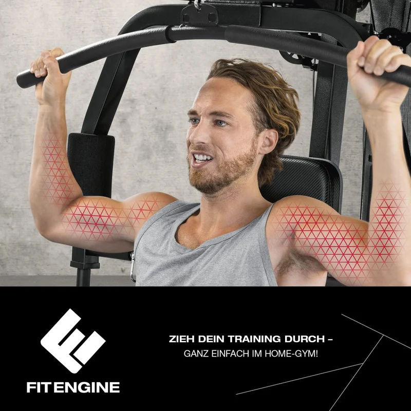 FitEngine Kraftstation: Komplettes Home Gym mit 67 kg Gewichten