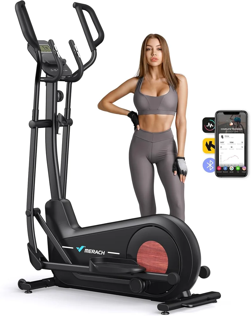 MERACH Heimtrainer Crosstrainer: Leise, Magnetisch, App, 8 Stufen, 160KG Kapazität