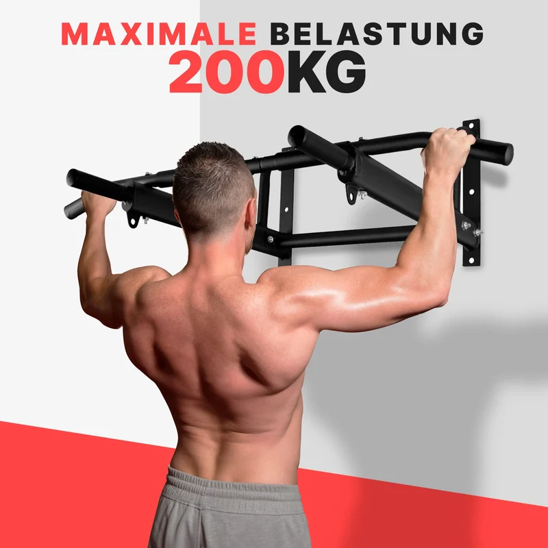 Klimmzugstange Wandmontage, für multifunktionales Training, Befestigungsanker aus Edelstahl