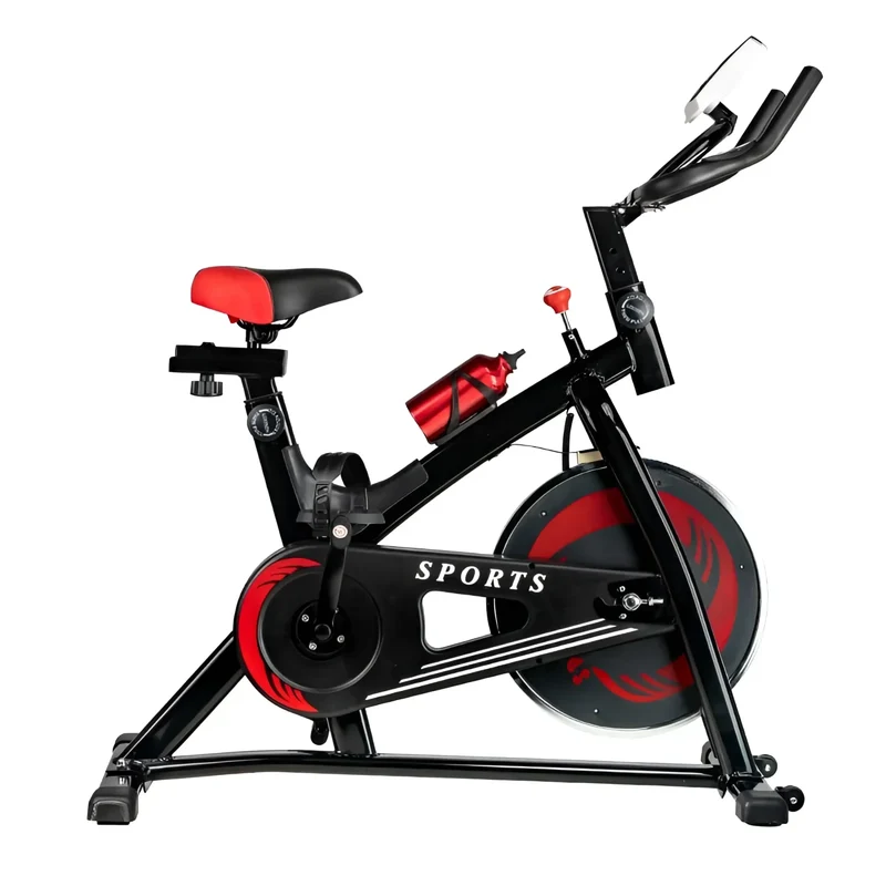 Heimtrainer Speed-Bike Fahrrad, ergonomisches Design, mit LCD-Multifunktionsdisplay und Handyhalterung, Gel-Sattel