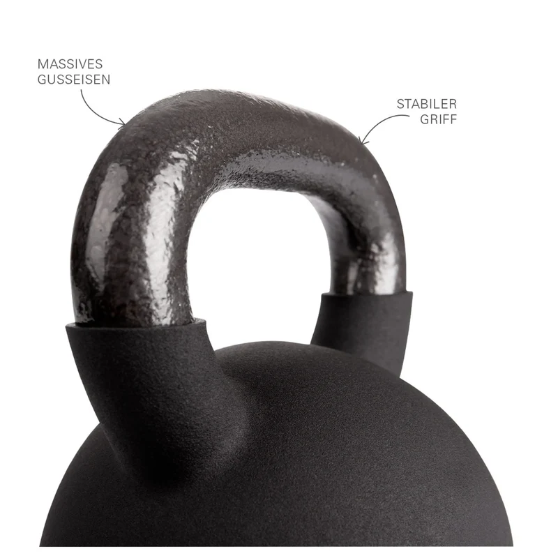 Kettlebell, Gusseisen, verschiedene Gewichtsklassen, 4-32 Kg, multifunktionales Trainingszubehör