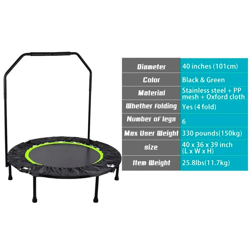 Fitness Trampolin, stabiler Griff, perfekter Halt, max. Tragegewicht 150 Kg